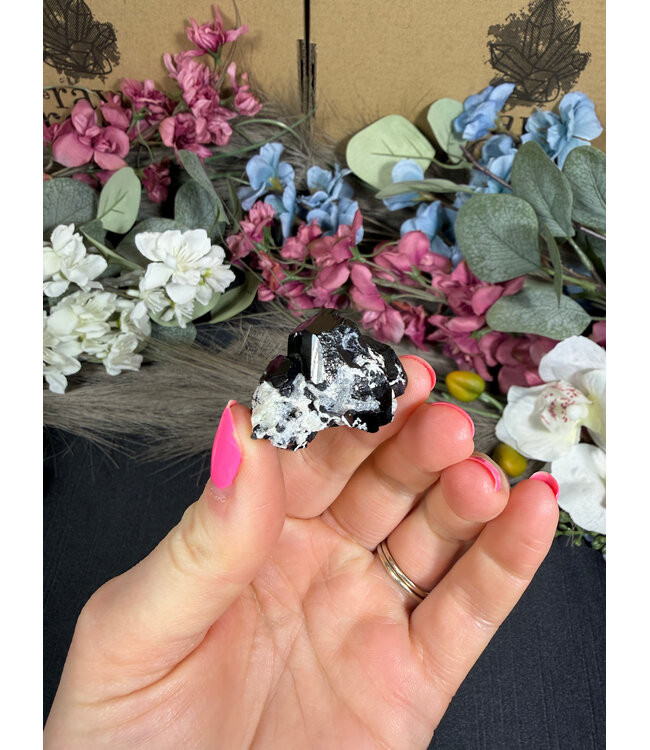 Schorl Black Tourmaline with Hyalite Opal #16, 15.67gr