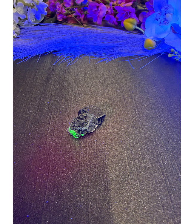 Schorl Black Tourmaline with Hyalite Opal #18, 23.99gr