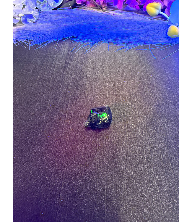 Schorl Black Tourmaline with Hyalite Opal #13, 13.03gr