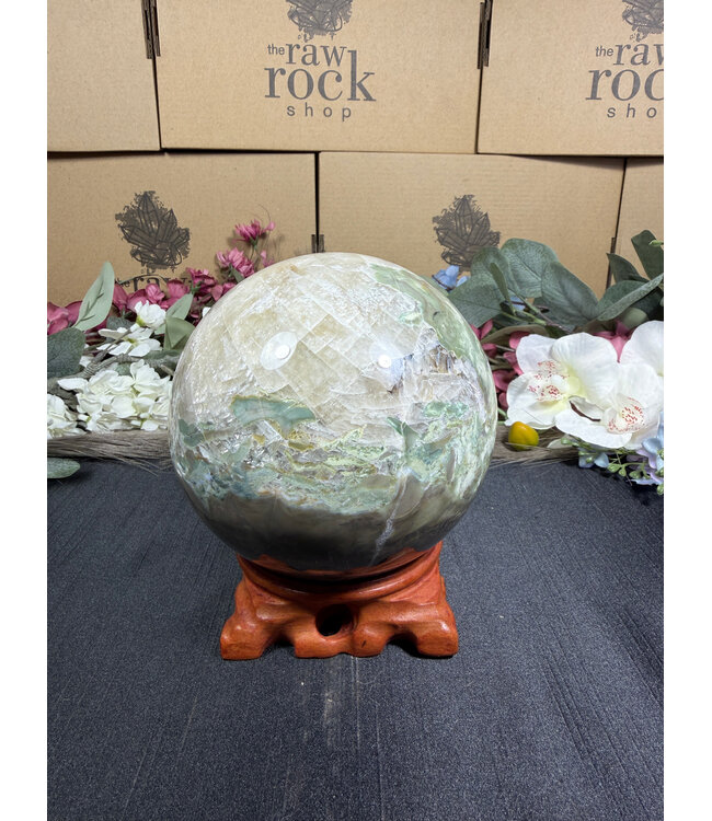 Fluorescent Agate Sphere #49, 116mm, 2012gr