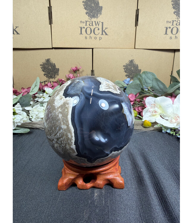 Fluorescent Agate Sphere #46, 115.6mm, 2082gr