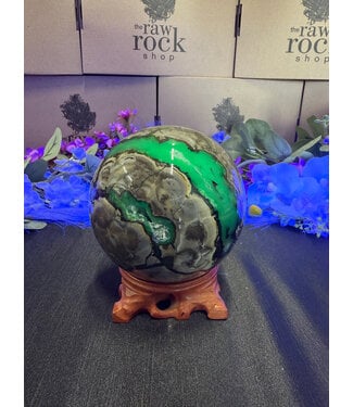 Fluorescent Agate Sphere #43, 114.5mm, 1966gr