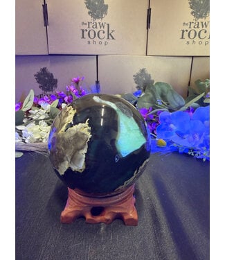 Fluorescent Agate Sphere #42, 110.3mm, 1782gr