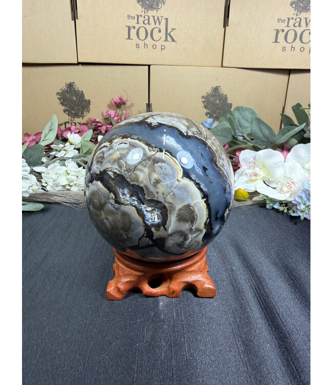 Fluorescent Agate Sphere #43, 114.5mm, 1966gr