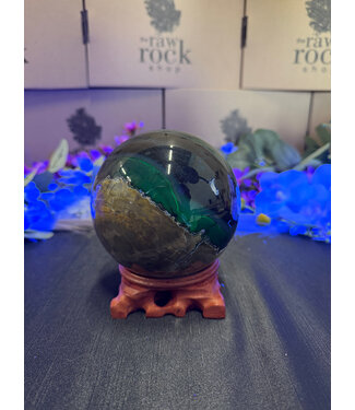 Fluorescent Agate Sphere #41, 109.9mm, 1706gr