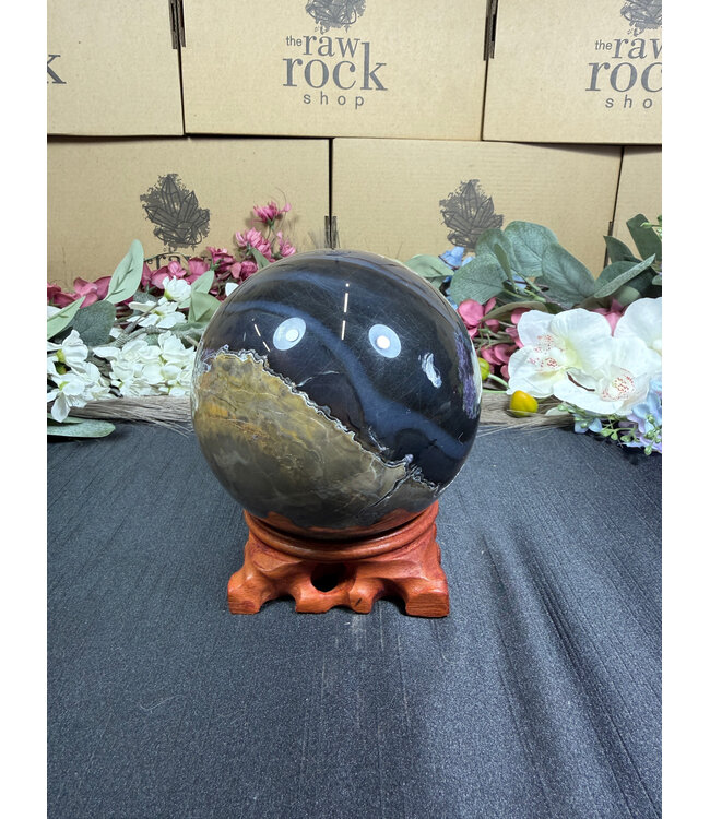 Fluorescent Agate Sphere #41, 109.9mm, 1706gr