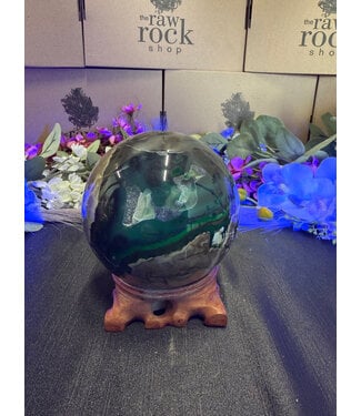 Fluorescent Agate Sphere #39, 109.6mm, 1738gr