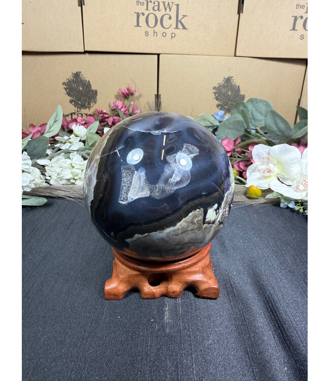 Fluorescent Agate Sphere #39, 109.6mm, 1738gr