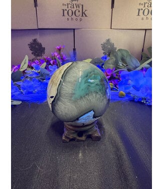 Fluorescent Agate Sphere #37, 99.5mm, 1210gr