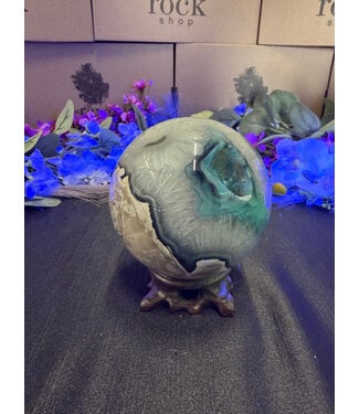 Fluorescent Agate Sphere #36, 99.9mm, 1276gr