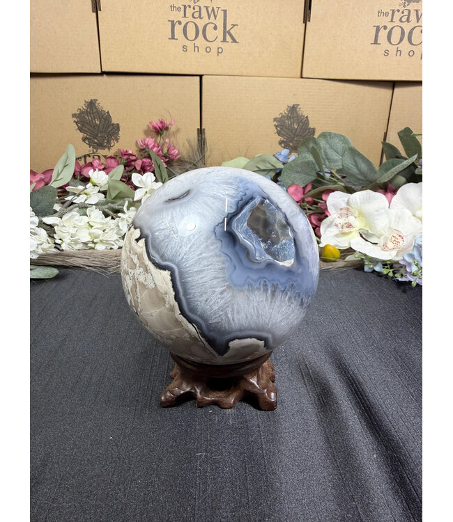 Fluorescent Agate Sphere #36, 99.9mm, 1276gr