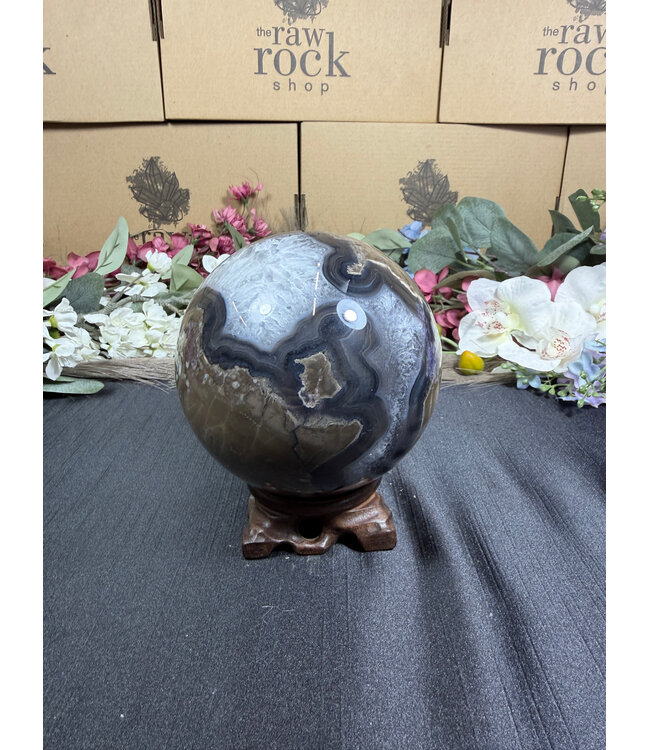 Fluorescent Agate Sphere #33, 105.4mm, 1526gr