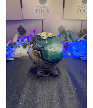 Fluorescent Agate Sphere #34, 102.9mm, 1414gr