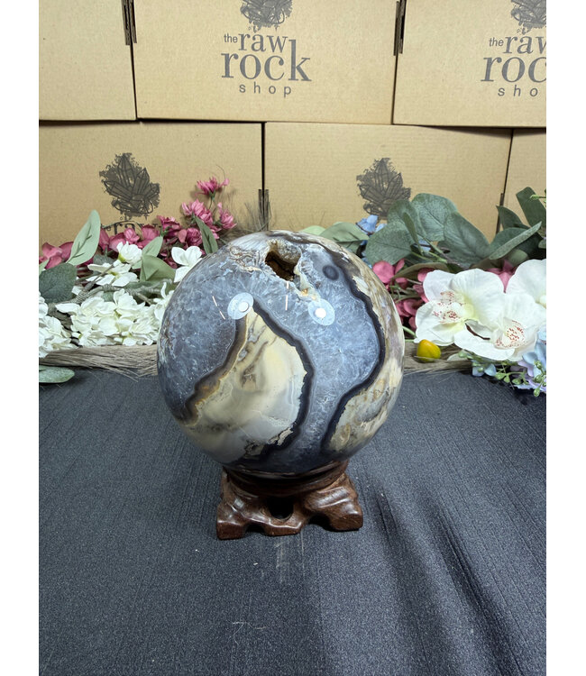 Fluorescent Agate Sphere #31, 103mm, 1430gr