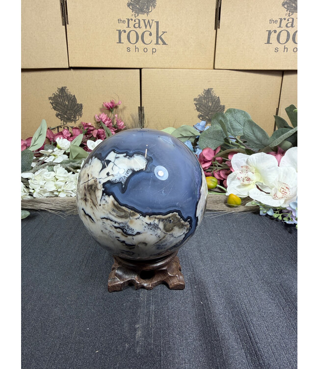 Fluorescent Agate Sphere #29, 102.5mm, 1386gr