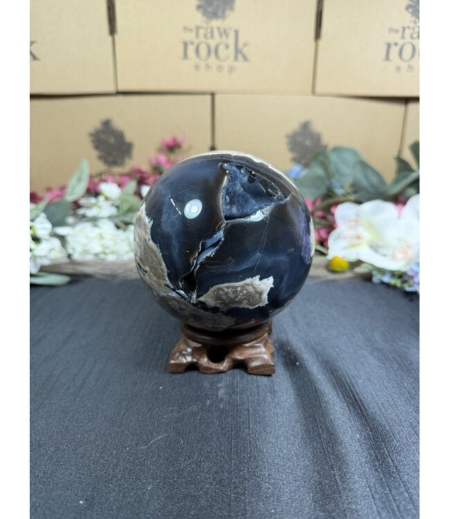 Fluorescent Agate Sphere #27, 104.4mm, 1420gr