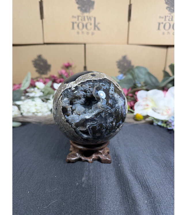 Fluorescent Agate Sphere #26, 101.7mm, 1338gr