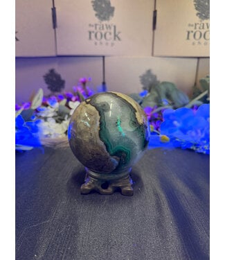 Fluorescent Agate Sphere #23, 97.4mm, 1226gr