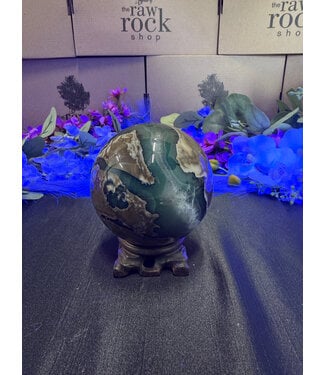 Fluorescent Agate Sphere #22, 96.7mm, 1190gr