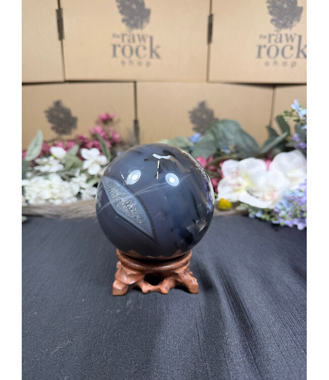 Fluorescent Agate Sphere #21, 92.6mm, 1082gr