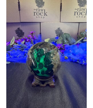 Fluorescent Agate Sphere #19, 97.5mm, 1174gr