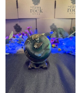 Fluorescent Agate Sphere #17, 91.6mm, 1020gr