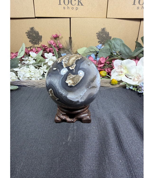 Fluorescent Agate Sphere #17, 91.6mm, 1020gr