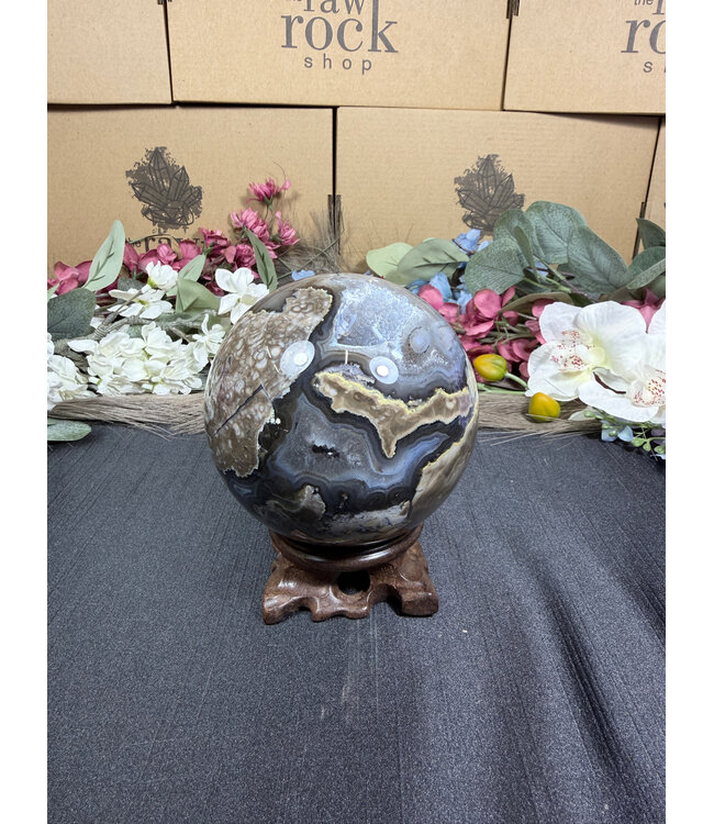 Fluorescent Agate Sphere #16, 92.5mm, 1050gr