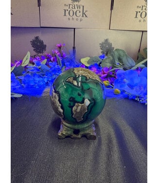 Fluorescent Agate Sphere #15, 90mm, 964gr