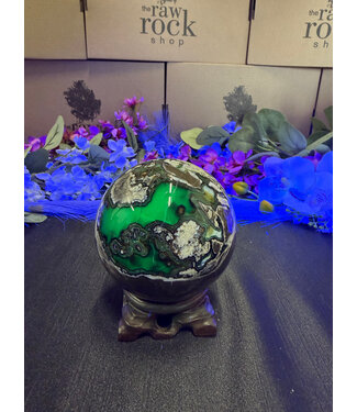 Fluorescent Agate Sphere #13, 88.9mm, 876gr