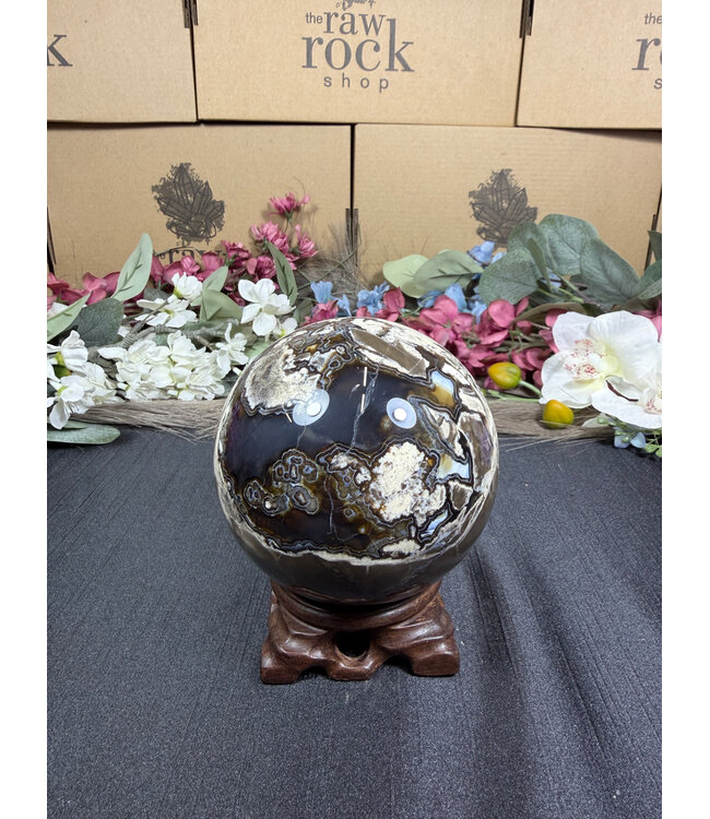 Fluorescent Agate Sphere #13, 88.9mm, 876gr