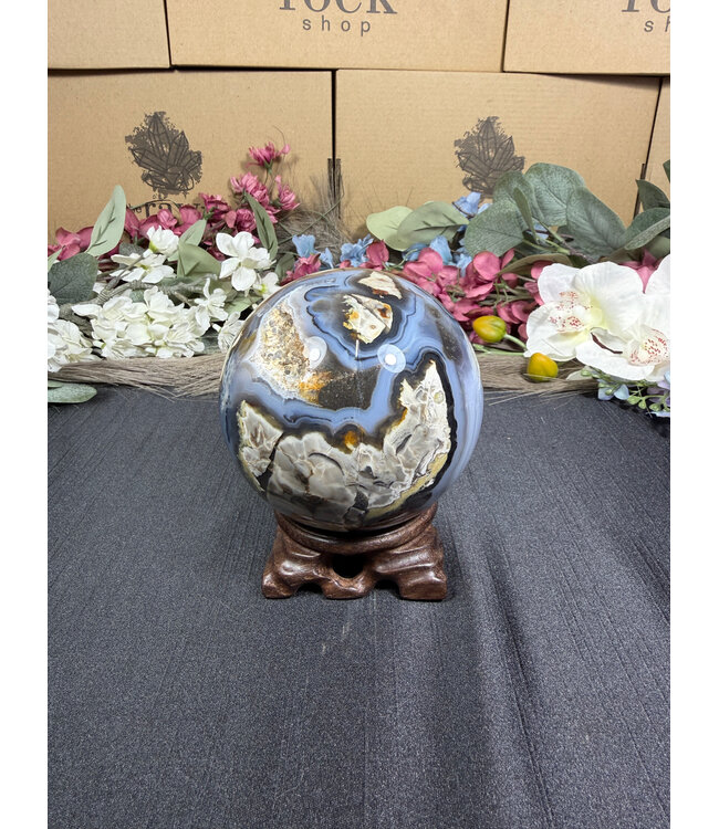 Fluorescent Agate Sphere #11, 86.5mm, 822gr