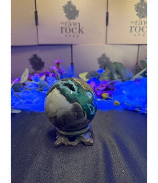 Fluorescent Agate Sphere #6, 87.3mm, 862gr