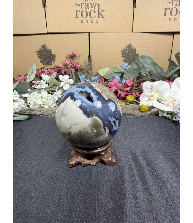 Fluorescent Agate Sphere #6, 87.3mm, 862gr