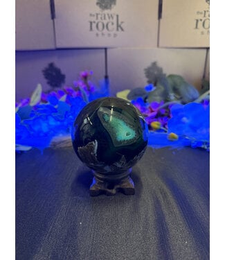 Fluorescent Agate Sphere #5, 85mm, 814gr