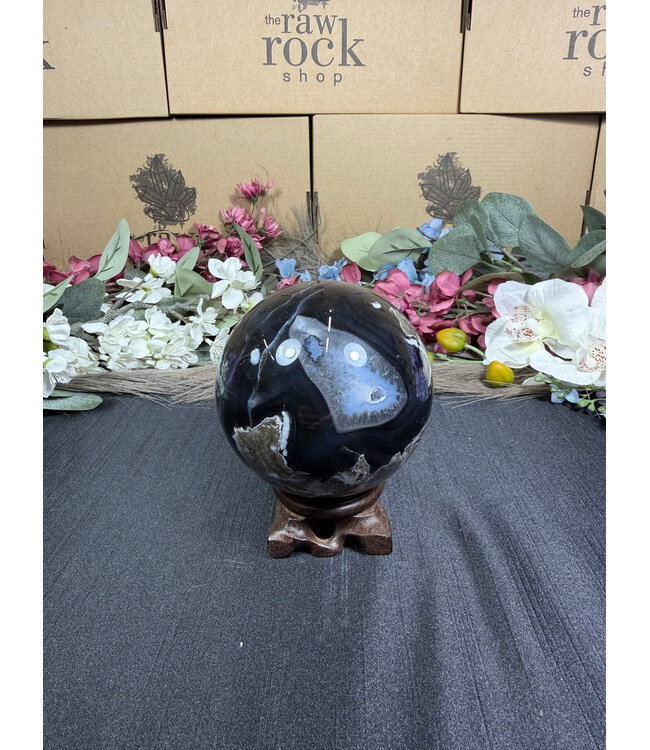 Fluorescent Agate Sphere #5, 85mm, 814gr