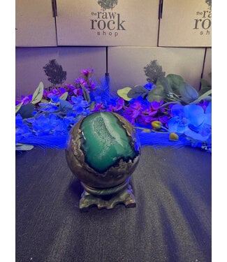 Fluorescent Agate Sphere #4, 82.5mm, 714gr