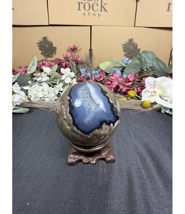 Fluorescent Agate Sphere #4, 82.5mm, 714gr