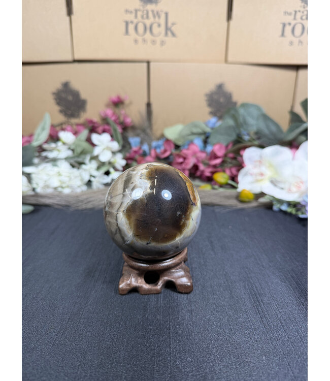 Fluorescent Agate Sphere #1, 69mm, 420gr