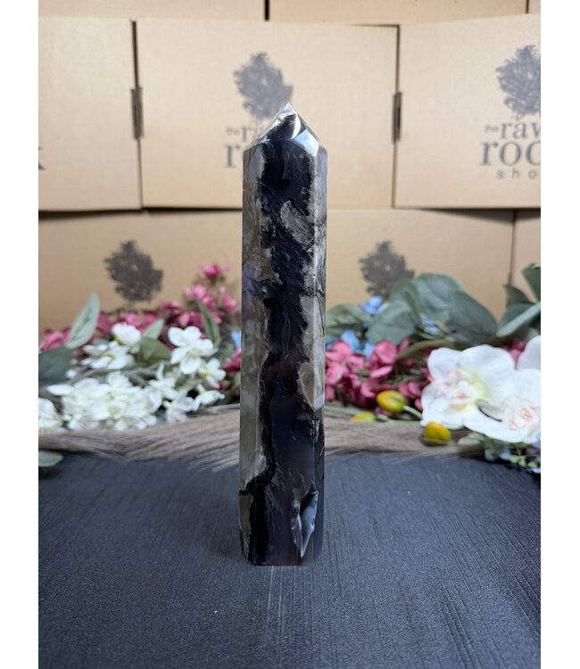 Fluorescent Agate Tower #43, 366gr