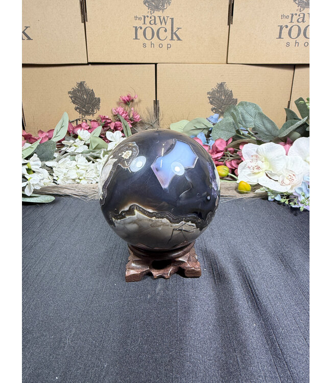 Fluorescent Agate Sphere #20, 98mm, 1258gr