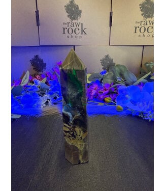 Fluorescent Agate Tower #15, 330gr