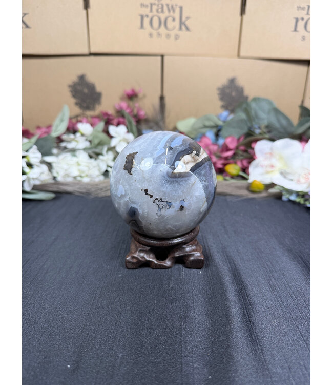 Fluorescent Agate Sphere #8, 83.4mm, 788gr