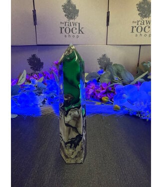 Fluorescent Agate Tower #17, 362gr