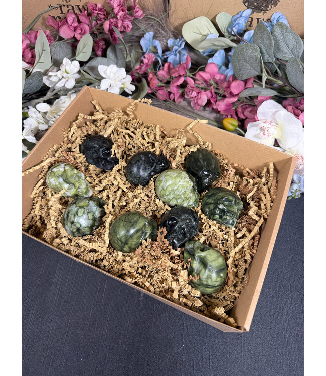 2" Green Jade Skull 1KG bulk lot