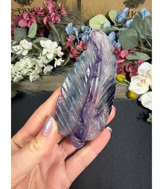 Fluorite Feather #52, 114gr *dmg*