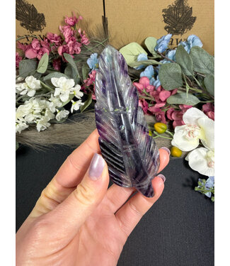 Fluorite Feather #47, 52gr *dmg*