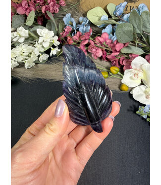 Fluorite Feather #40, 84gr *dmg*