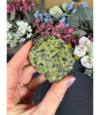 Raw Peridot with Olivine on Matrix #5, 188gr