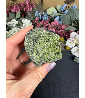 Raw Peridot with Olivine on Matrix #10, 198gr